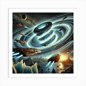 A Futuristic Sci Fi Scene Illustrating The Gravity Art Print