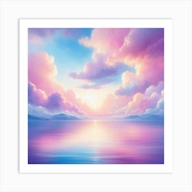 Sunset Over The Sea Art Print