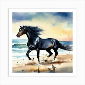 Horse On The Beach 2 Art Print