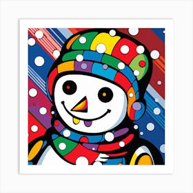 Snowman - Abstract Christmas Art Print