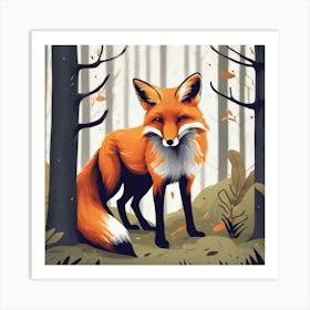 Fox In The Forest 2 Art Print