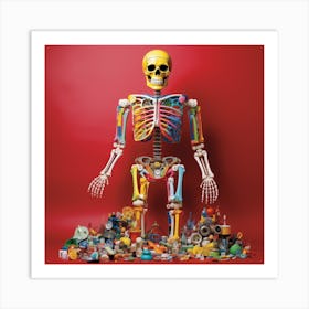 Skeleton Of Toys Art Print