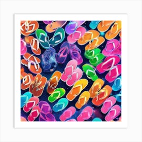 Colorful Flip Flop togetherness Art Print