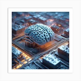 Brain On The City Art Print