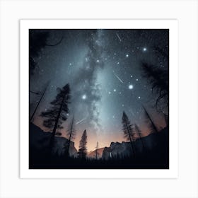 Yosemite Night Sky Art Print