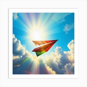 Paper Airplane In The Sky 1 Art Print