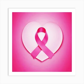 Women Breast Cancer Awareness background in Pink Ribbon international symbol for month October clipart and poster clipart and wall art 16 Art Print