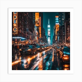 New York City At Night Art Print