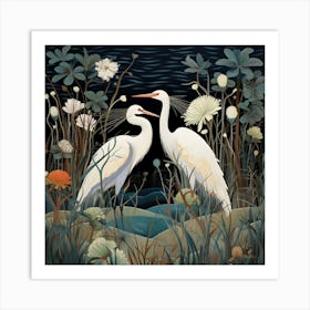 Bird In Nature Egret 2 Art Print