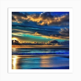 Sunset On The Beach 810 Art Print