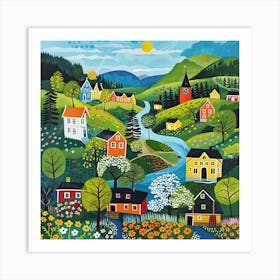 Kids Travel Illustration Norway 3 Art Print