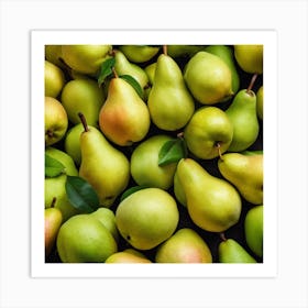 Pears On A Table Art Print