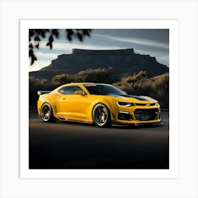 A Dramatic High Contrast Cinematic Photograph Of A Vibrant Chevrolet SS 1 Art Print