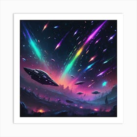 Aliens In Space Art Print