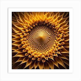 Fractal Sunflower Art Print