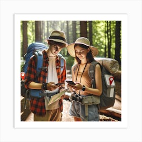 Gen Alpha Teens Geocaching Art Print