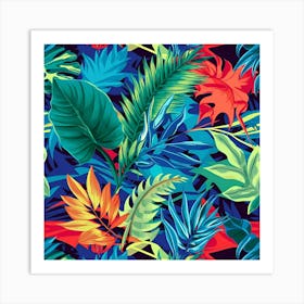 Tropical Leaves Seamless Pattern 1 Art Print