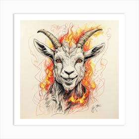 Goat On Fire 51 Art Print