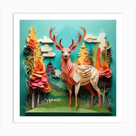 Deer In The Forest 9 Art Print