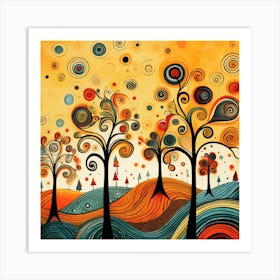 Abstract Tree Painting 2 Art Print