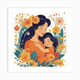 Mother And Daughter 3 Art Print