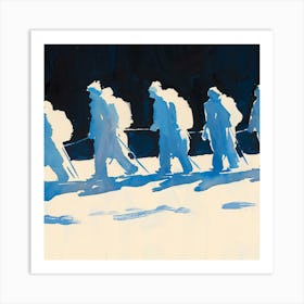 Group Of Skiers Art Print