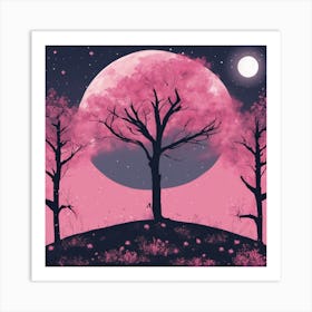 Sakura Trees Art Print