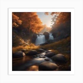 Hidden Paradise in the Golden Season Art Print