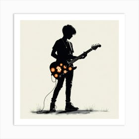 Boy Playing Guitar Art Print