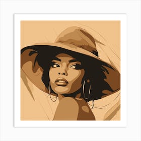 Portrait Of A Woman In A Hat 10 Art Print