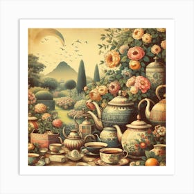 Tea In The Garden 3 Art Print