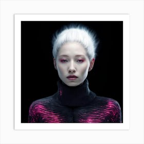 Asian Girl With White Hair Art Print