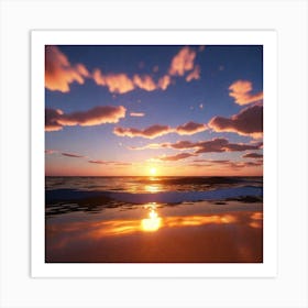 Sunset On The Beach 93 Art Print