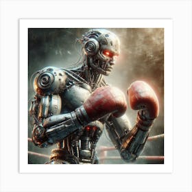 Robot Boxing Art Print