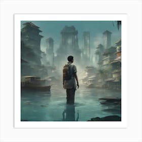 Man In The Water Art Print