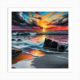 Sunset On The Beach 19 Art Print