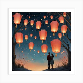 Chinese Lanterns art print 2 Art Print