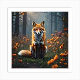 BB Borsa Fox In The Forest Art Print