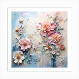 Vintage Pastel Flowers 4 Art Print