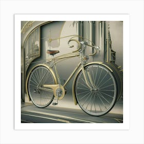 Gold Bicycle Art Print