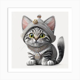 Cat In A Turban Art Print