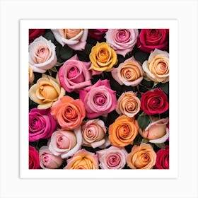 Colorful Roses Background 42 Art Print