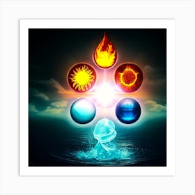 Elemental Balance Above The Ocean Art Print