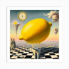 Surreal Lemon Art Print