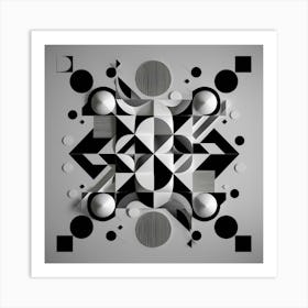 Black and White Abstract Art 231 Art Print