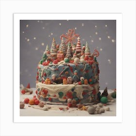 Christmas Cake Art Print