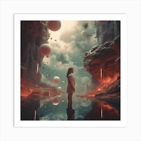 Girl In A Cave Art Print