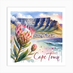 Watercolor Of Cape Town Affiche