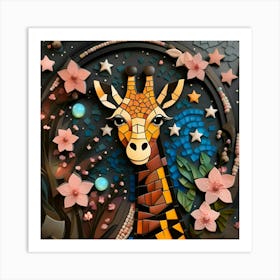 Mosaic Giraffe Art Print