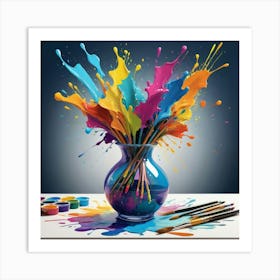 Colorful Paint Splashes Art Print